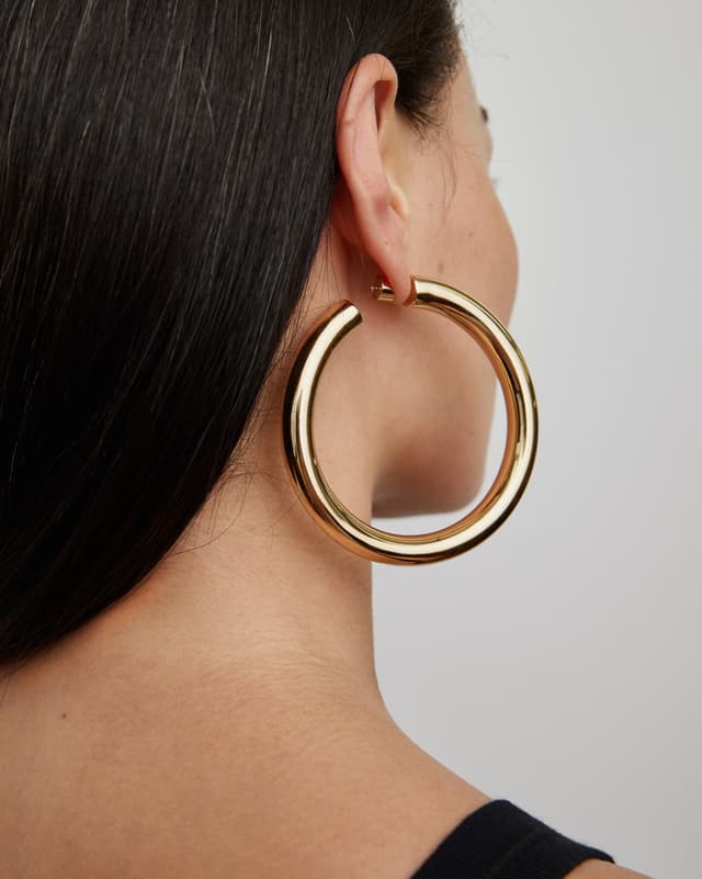 Jennifer Fisher 2" Jamma Hoops Yellow Gold