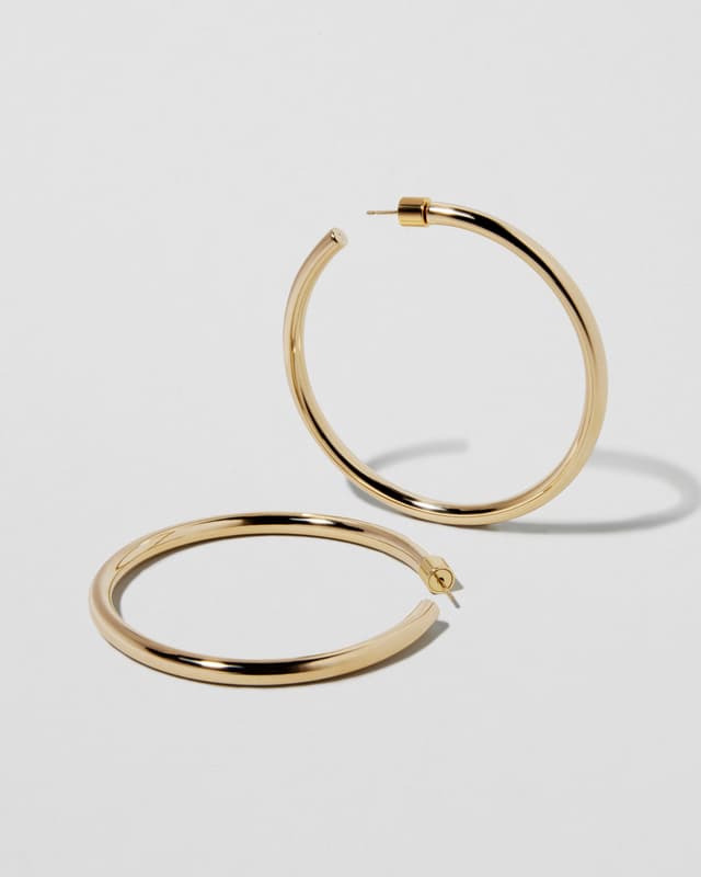 jennifer fisher 2" Lilly Hoops Yellow Gold