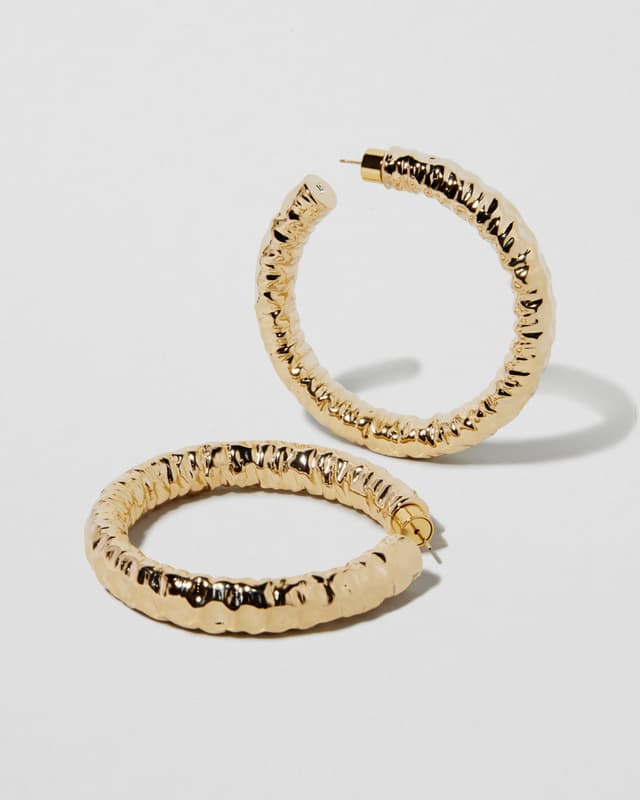 Jennifer Fisher 2" Maeve Hoops Yellow Gold