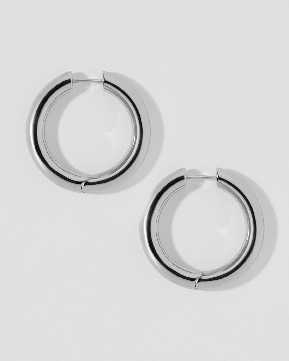 Jennifer Fisher Lilly Hinged Huggies Silver