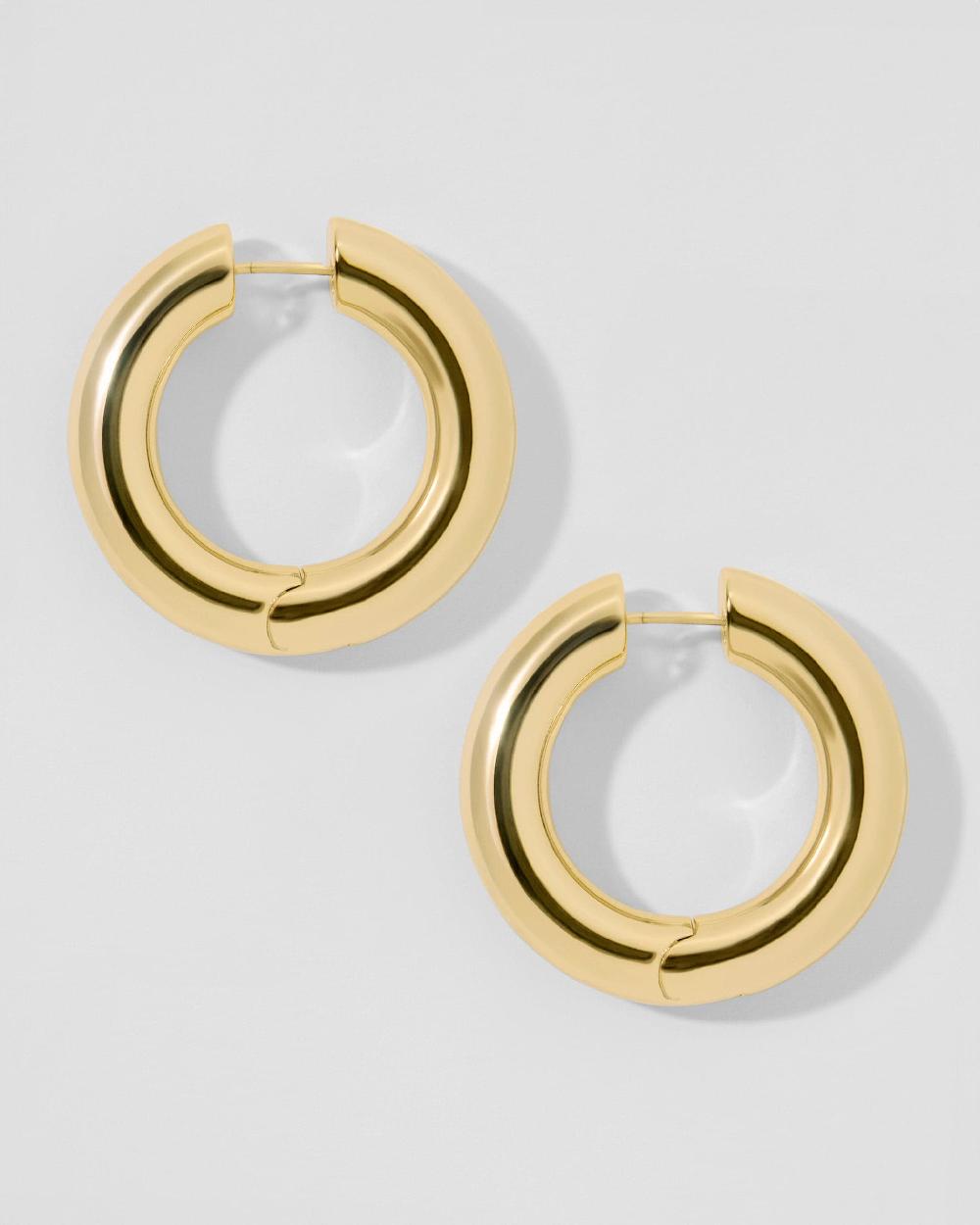 Jennifer Fisher Samira Hinged Huggies Gold
