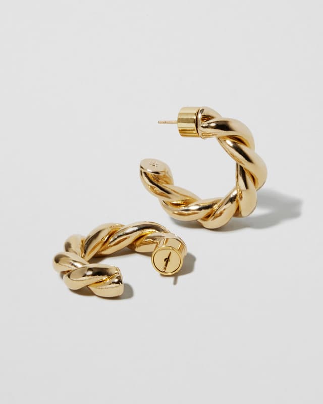 jennifer fisher Twisted Lilly Huggies Yellow Gold