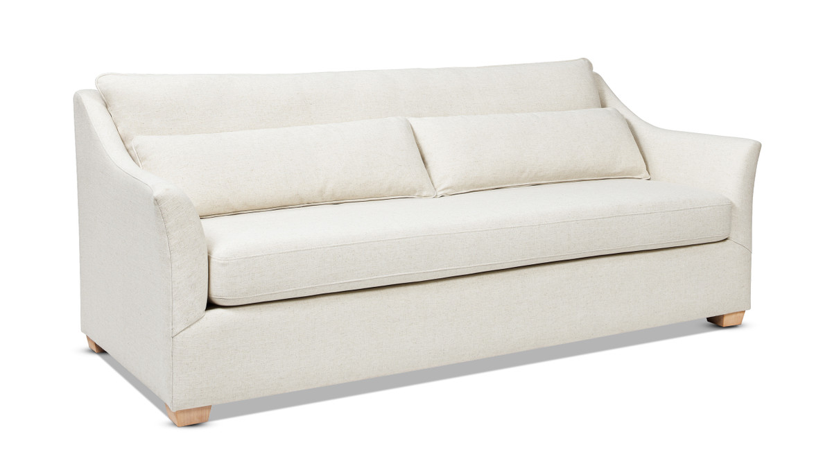 Jennifer Taylor Home Ada 83" Flared Arm Contemporary Sofa With Lumbar Pillows Flax White