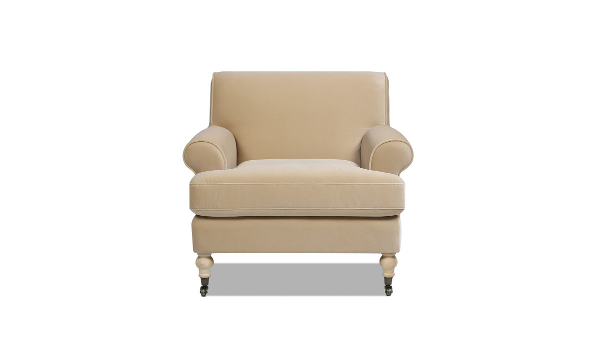 Jennifer Taylor Home Alana 38" Lawson Accent Arm Chair Metal Casters Fawn Brown