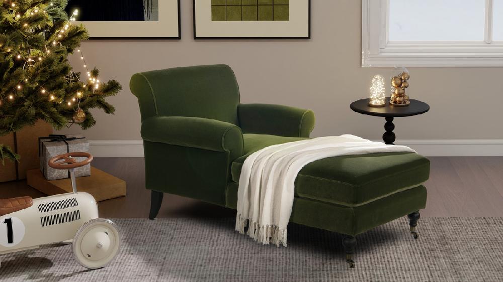 Jennifer Taylor Home Alana Lawson Chaise Lounge Chair Olive Green