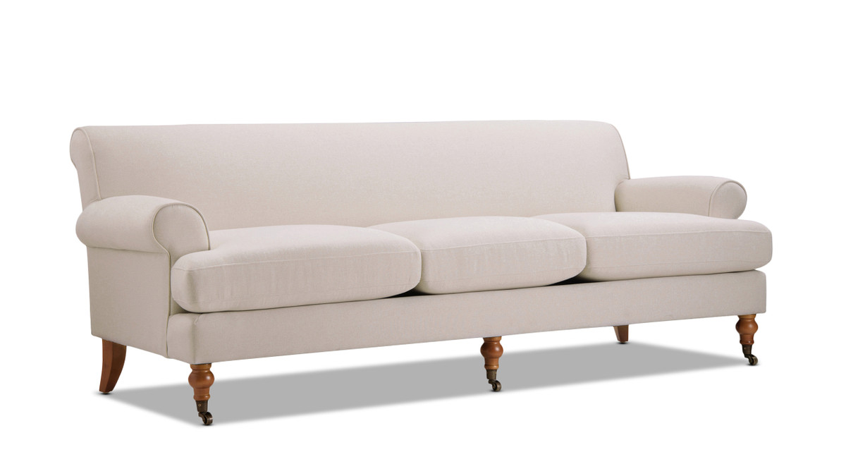 Jennifer Taylor Home Alana Lawson Three-Cushion Tight Back Sofa Sky Neutral Beige