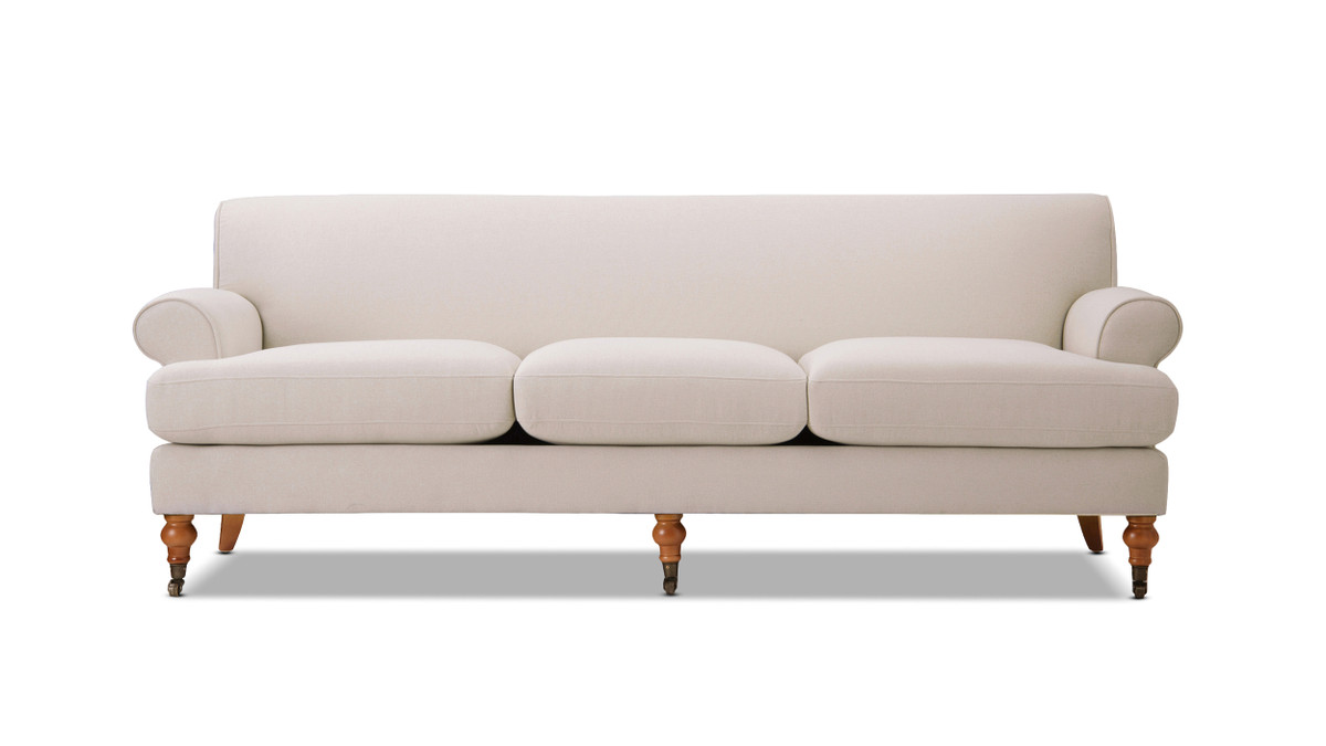 jennifer taylor home Alana Lawson Three-Cushion Tight Back Sofa Sky Neutral Beige