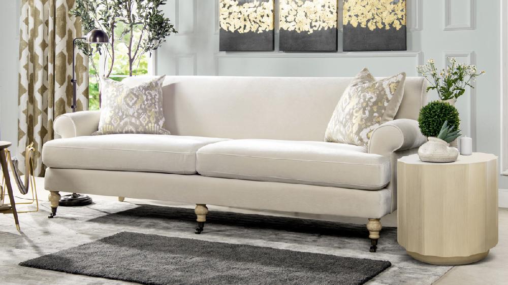 Jennifer Taylor Home Alana Lawson Two-Cushion Tight Back Sofa French Beige