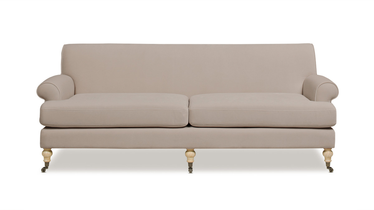 jennifer taylor home Alana Lawson Two-Cushion Tight Back Sofa Mink Beige