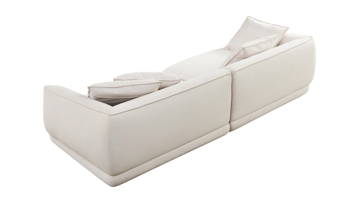 Jennifer Taylor Home Alessi 110" Velvet Sofa With Water-Repellent Upholstery Beige