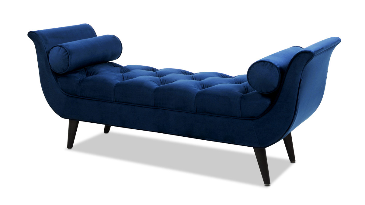 jennifer taylor home Alma Tufted Entryway Bench Navy Blue