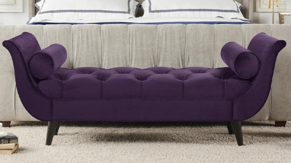 Jennifer Taylor Home Alma Tufted Entryway Bench Purple
