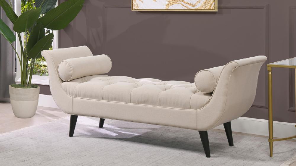 Jennifer Taylor Home Alma Tufted Entryway Bench Sky Neutral