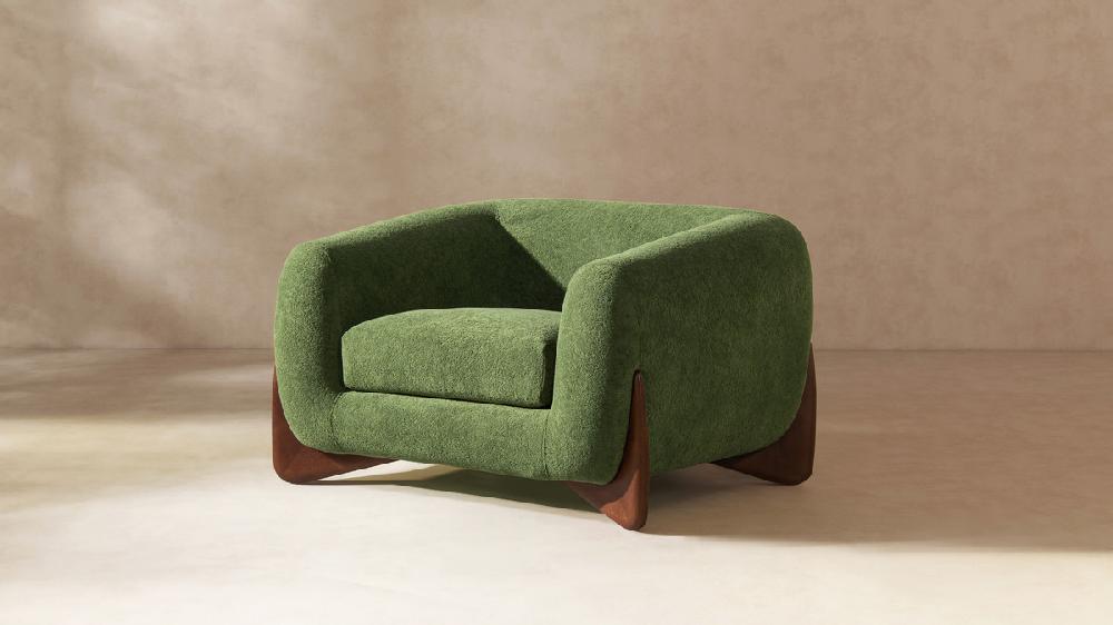 Jennifer Taylor Home Alpine 44" Sherpa Arm Chair Moss Green Fleeced Teddy