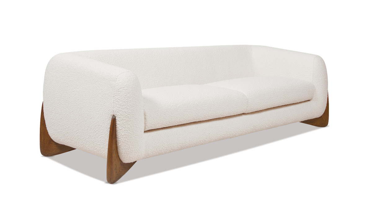Jennifer Taylor Home Alpine 90.5" Sherpa Sofa Ivory White Bouclé