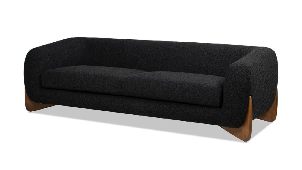 Jennifer Taylor Home Alpine 90" Sherpa Sofa Ebony Black Bouclé