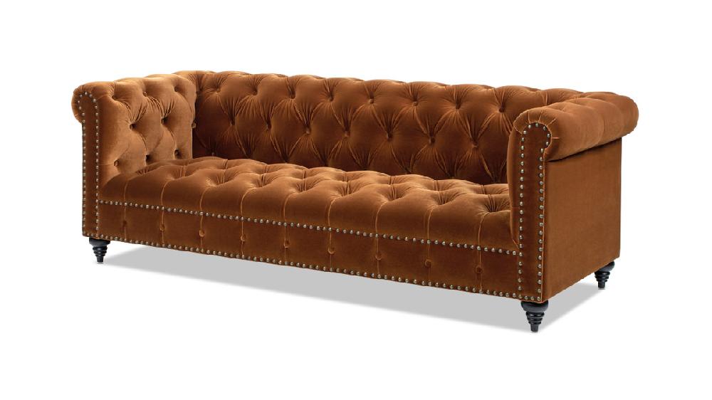 Jennifer Taylor Home Alto 88" Tufted Chesterfield Sofa Burnt Orange