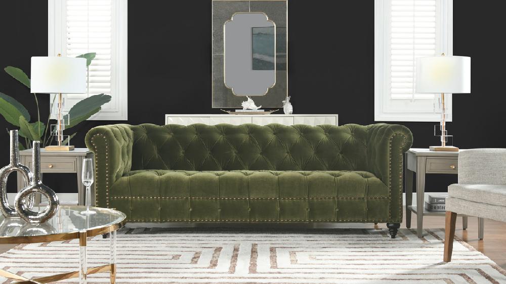 Jennifer Taylor Home Alto 88" Tufted Chesterfield Sofa Olive Green