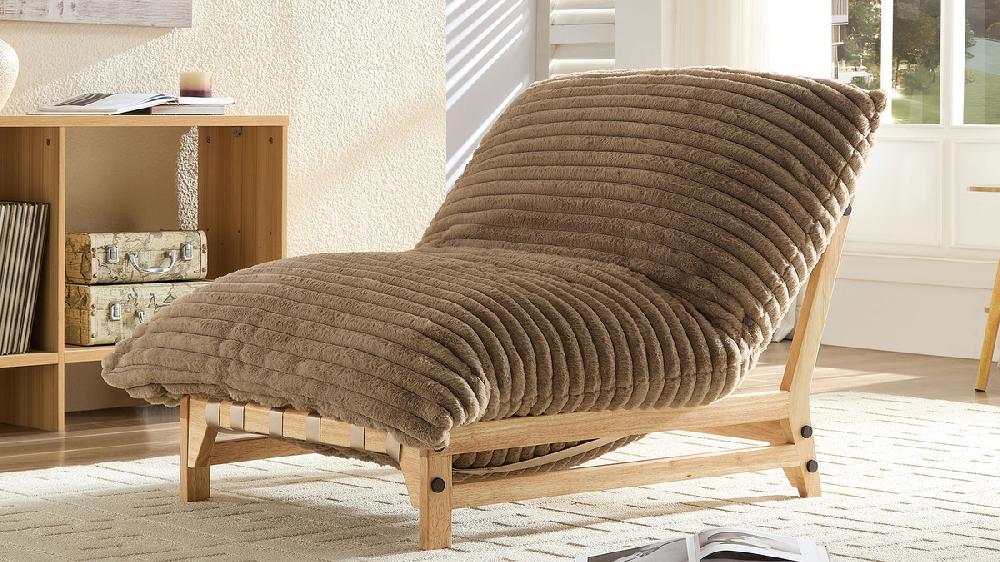 Jennifer Taylor Home Alton 43.3" Wide Armless Accent Chair Light Brown Corduroy