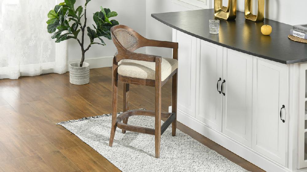 Jennifer Taylor Home Americana Mid-Century Modern Cane Back Bar Stool And Counter Stool