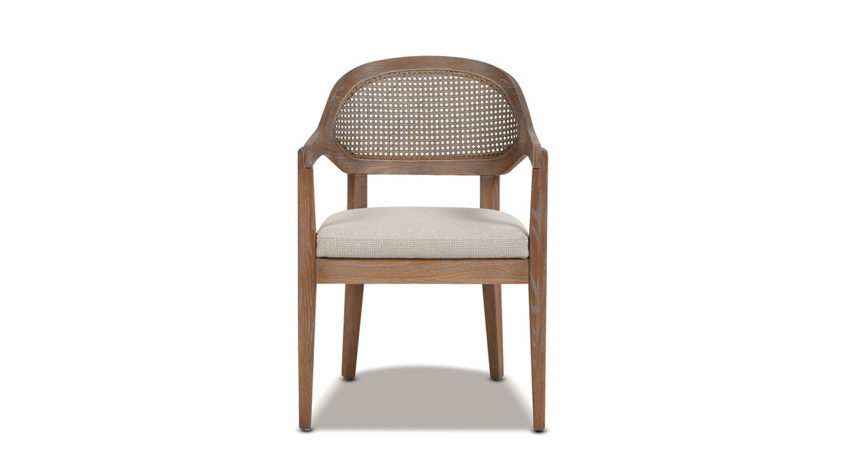 Jennifer Taylor Home Americana Mid-Century Modern Cane Back Dining Chair Taupe Beige