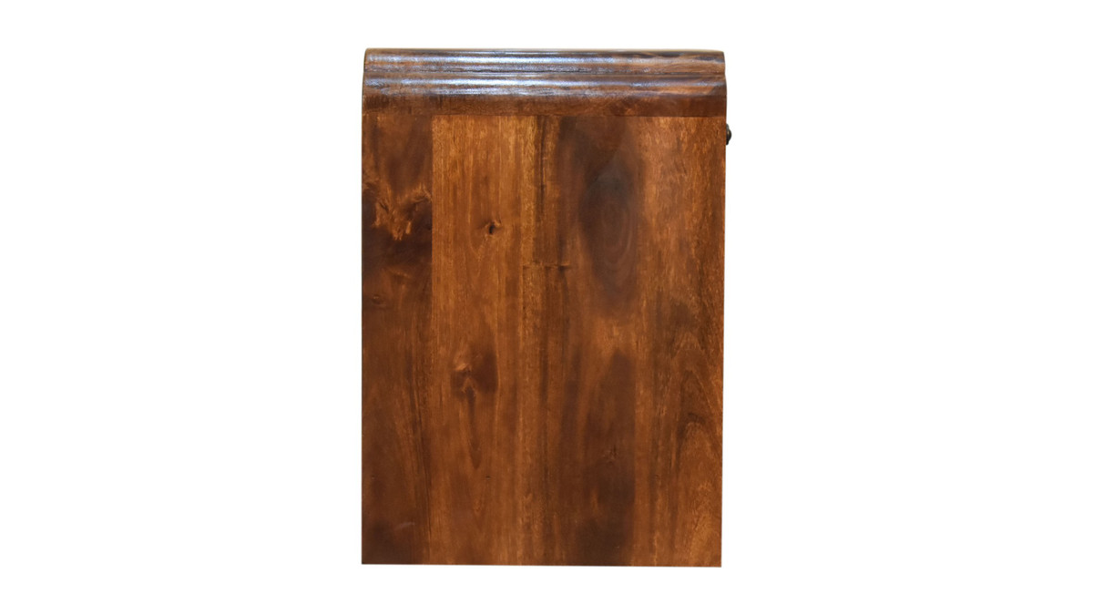 Jennifer Taylor Home Ansel 17.72" Handcrafted Solid Mango Wood Nightstand Chestnut Finish