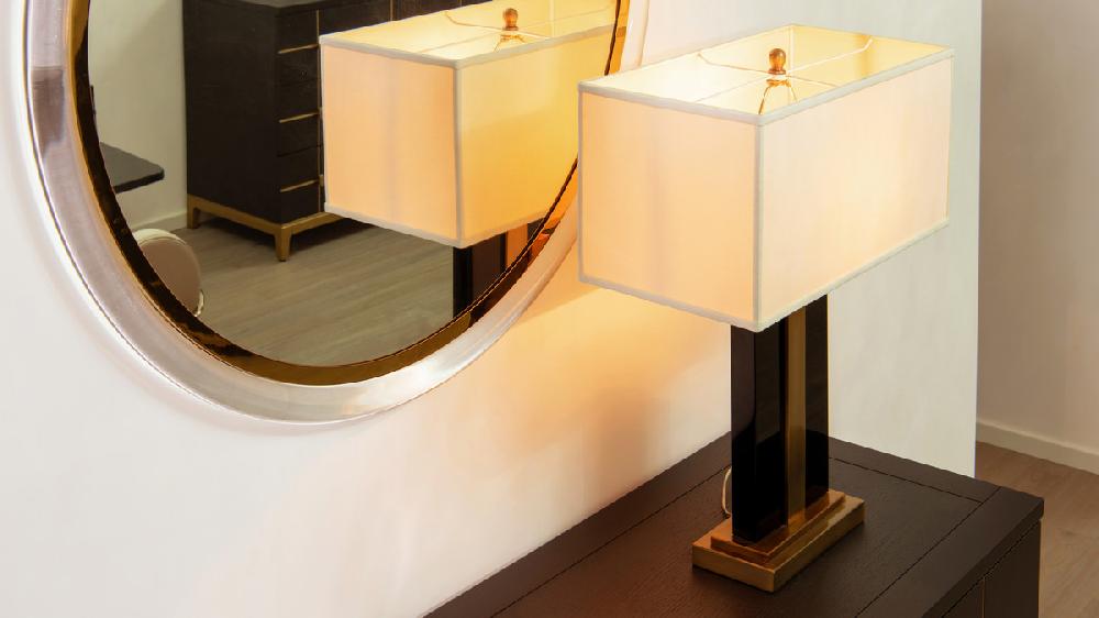 Jennifer Taylor Home Anton 28" Contemporary Glam Black And Gold Table Lamp