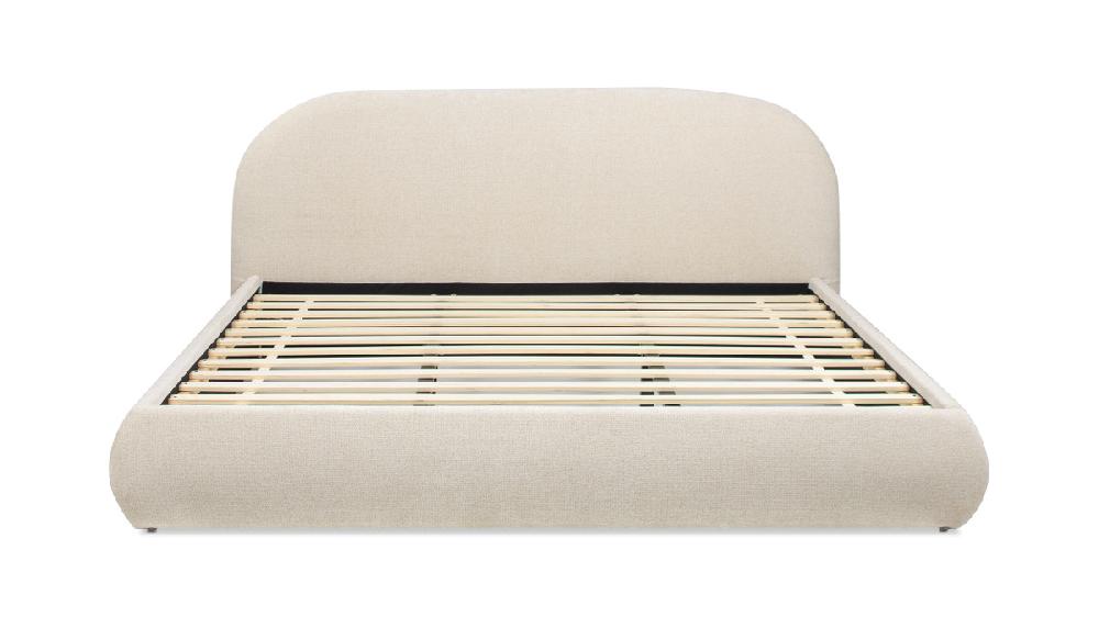 Jennifer Taylor Home Archie Puffy Grounded Upholstered Platform Bed King Oatmeal Light Beige