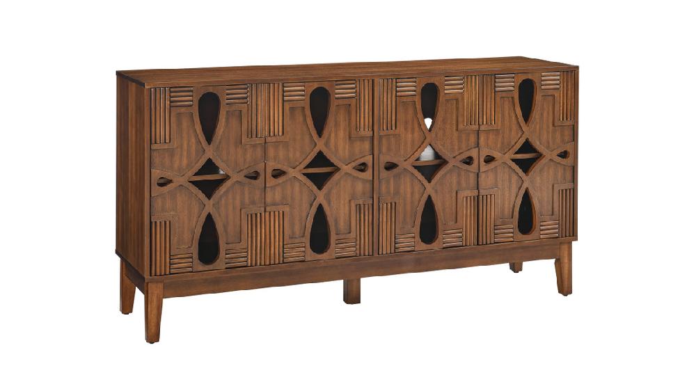 Jennifer Taylor Home Arden 60.5" Mid Century Modern Carved Wood Sideboard With Adjustable Storage
