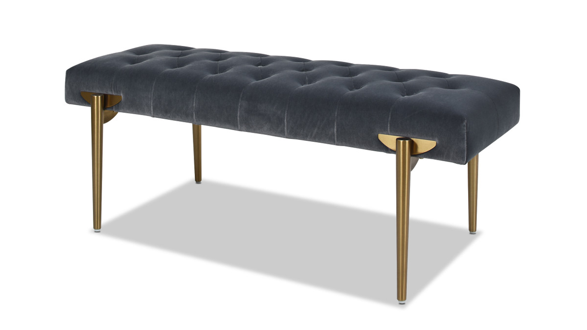 jennifer taylor home Aria Upholstered Gold Accent Bench Steel Gray jennifer taylor home Aria Upholstered Gold Accent Bench Steel Gray