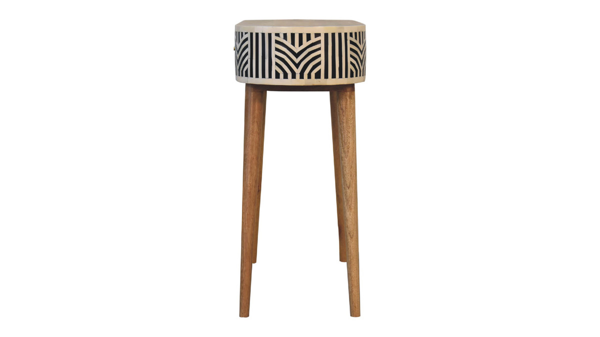 Jennifer Taylor Home Arlo 35.43" Handmade Bone Inlay 1-Drawer Console Table With Solid Mango Wood Legs