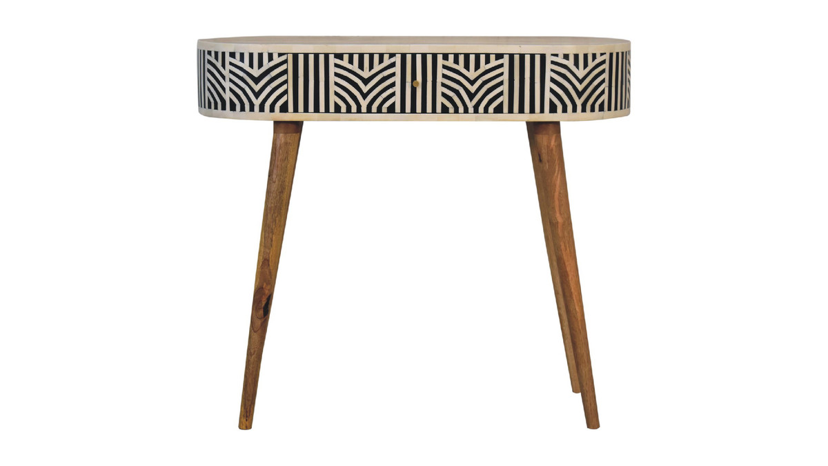 jennifer taylor home Arlo 35.43" Handmade Bone Inlay 1-Drawer Console Table with Solid Mango Wood Legs