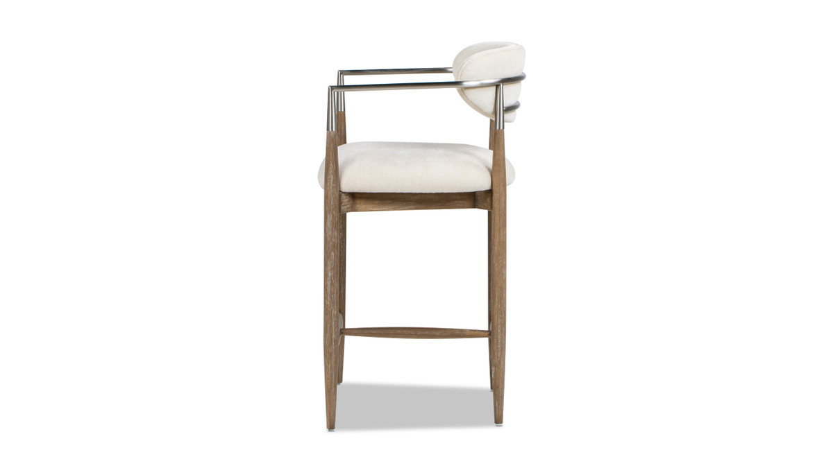 Jennifer Taylor Home Artemis 26" Mixed Material Upholstered Counter Stool Warm White