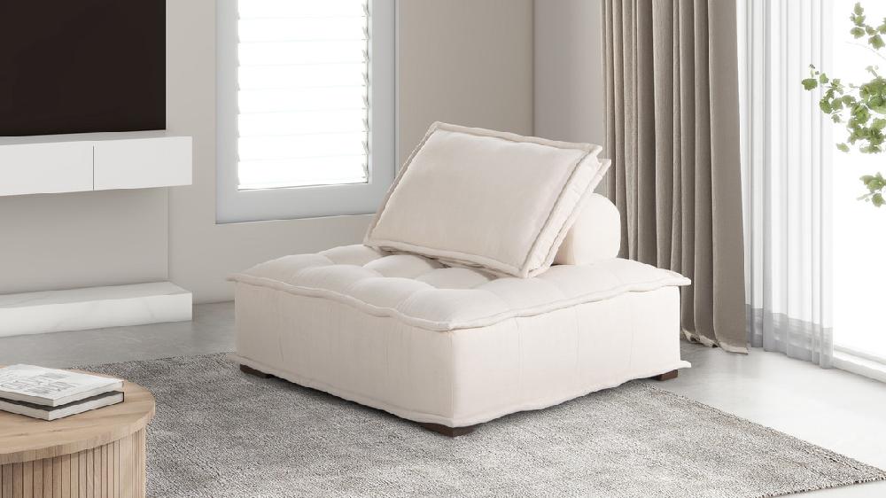 Jennifer Taylor Home Arwen 42" Square Modular Pillow-Back Lounge Chair Beige