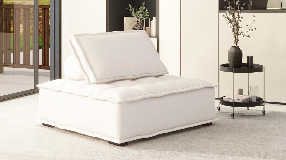 Jennifer Taylor Home Arwen 42" Square Modular Pillow-Back Lounge Chair Beige