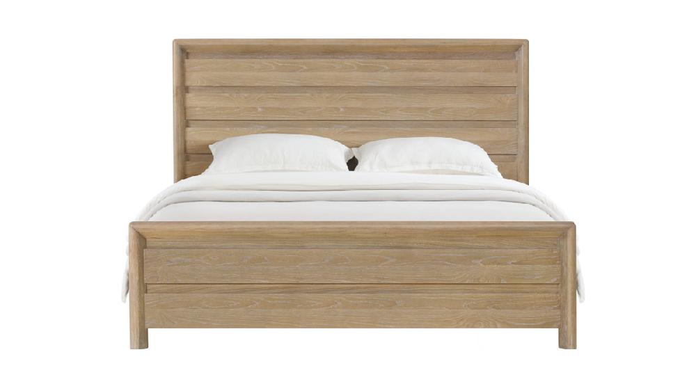 Jennifer Taylor Home Ashford Grooved Wood Panel Bed Queen Sand Dune