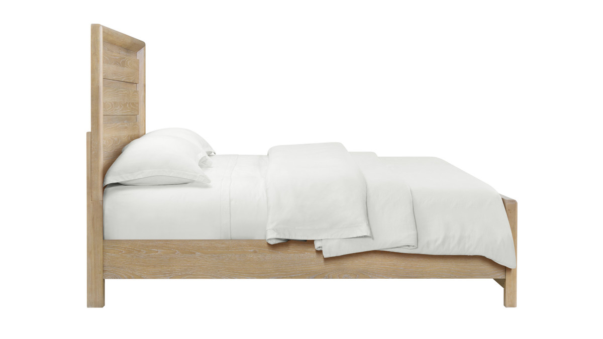 Jennifer Taylor Home Ashford Grooved Wood Panel Bed Queen Sand Dune