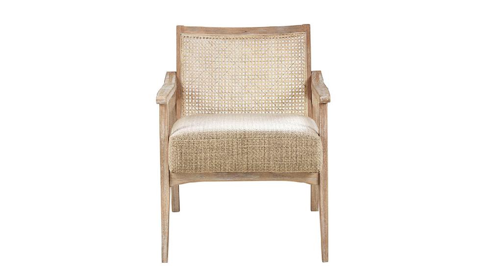 Jennifer Taylor Home Ashwick 25" Cane Back Accent Chair In Reclaimed Wheat Finish Light Brown