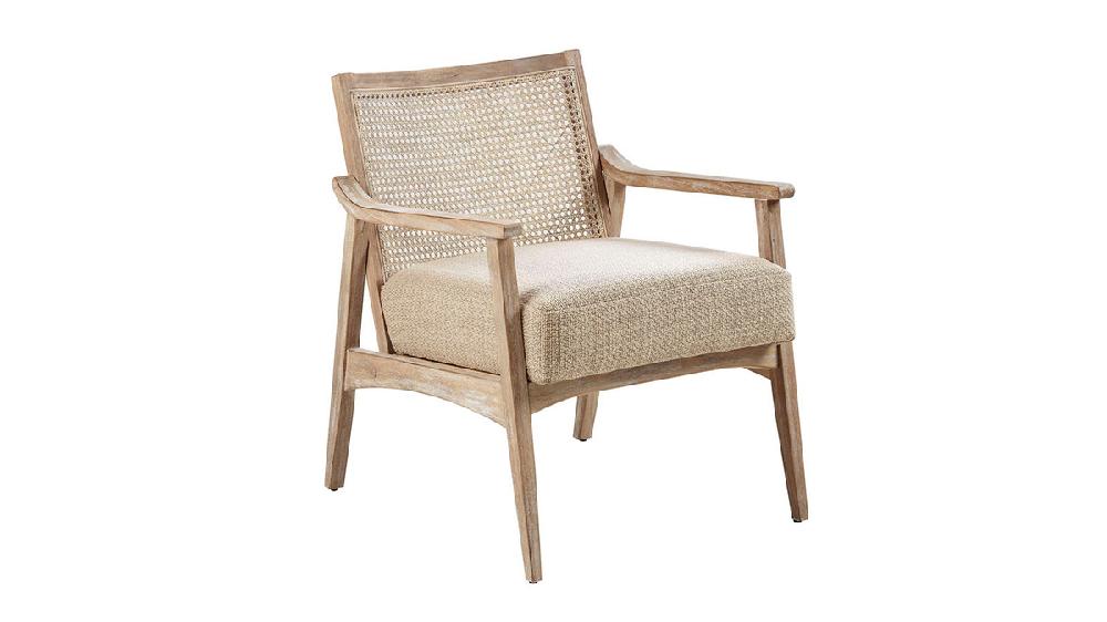 Jennifer Taylor Home Ashwick 25" Cane Back Accent Chair In Reclaimed Wheat Finish Light Brown