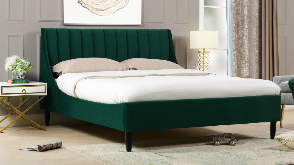 Jennifer Taylor Home Aspen Vertical Tufted Headboard Platform Bed Set King Evergreen