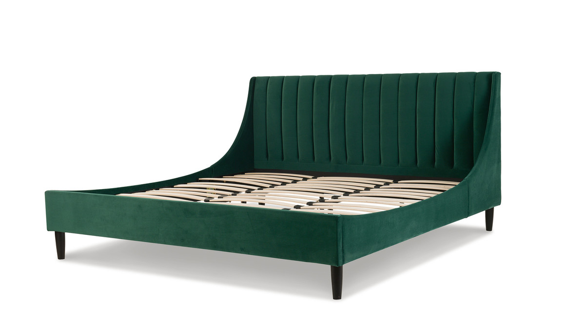Jennifer Taylor Home Aspen Vertical Tufted Headboard Platform Bed Set King Evergreen