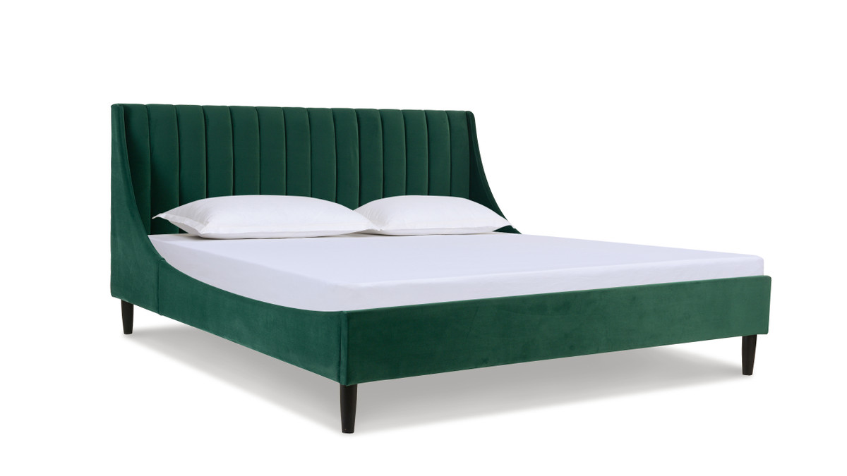 jennifer taylor home Aspen Vertical Tufted Headboard Platform Bed Set King Evergreen