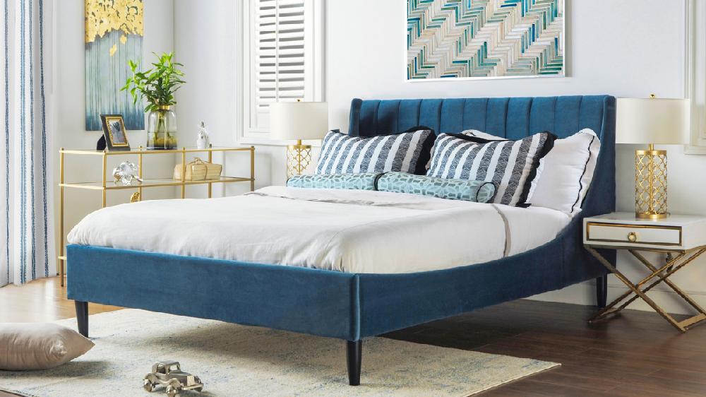 Jennifer Taylor Home Aspen Vertical Tufted Headboard Platform Bed Set Queen Satin Teal