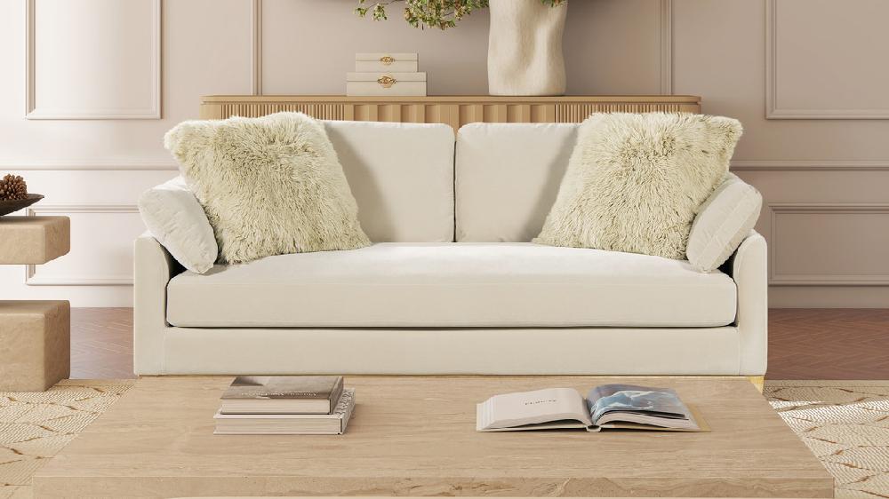 Jennifer Taylor Home Astrid 20" Sheepskin Fur Square Accent Throw Pillow Cover With Feather Insert Taupe Beige