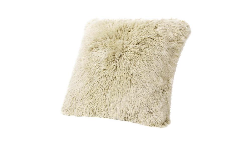 Jennifer Taylor Home Astrid 20" Sheepskin Fur Square Accent Throw Pillow Cover With Feather Insert Taupe Beige