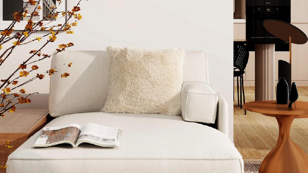 Jennifer Taylor Home Astrid 20" Square Accent Throw Pillow Cover With Feather Insert Cream Beige