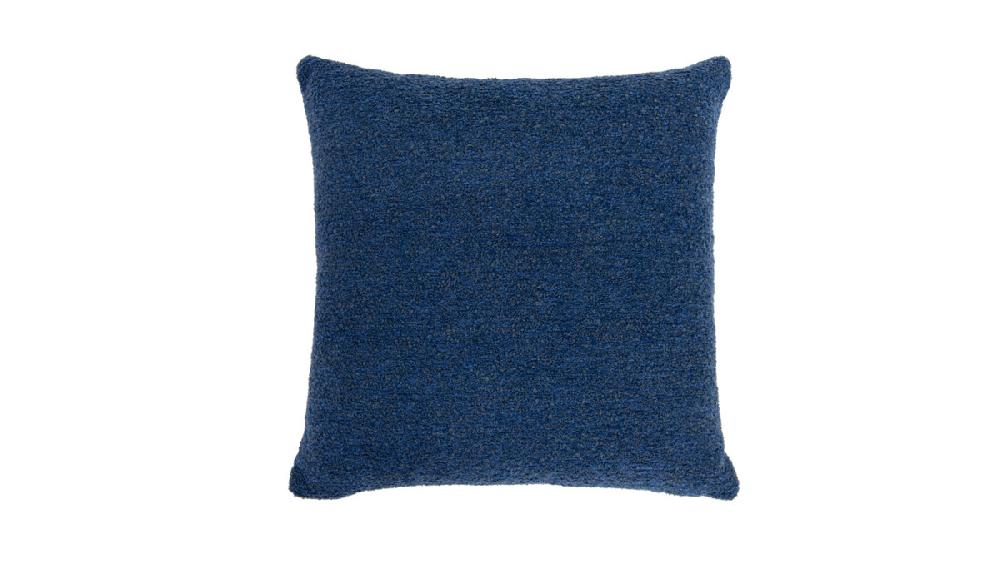 jennifer taylor home Astrid 20" Square Accent Throw Pillow Cover with Feather Insert Cerulean Blue Bouclé