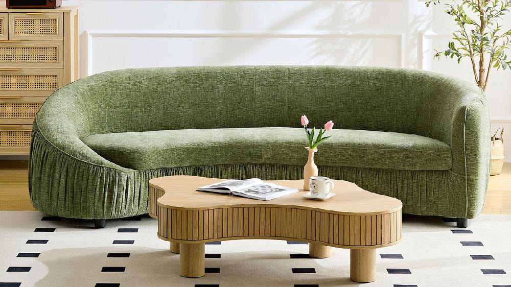 Jennifer Taylor Home Atticus 92.13" Modern Curved Sofa Green