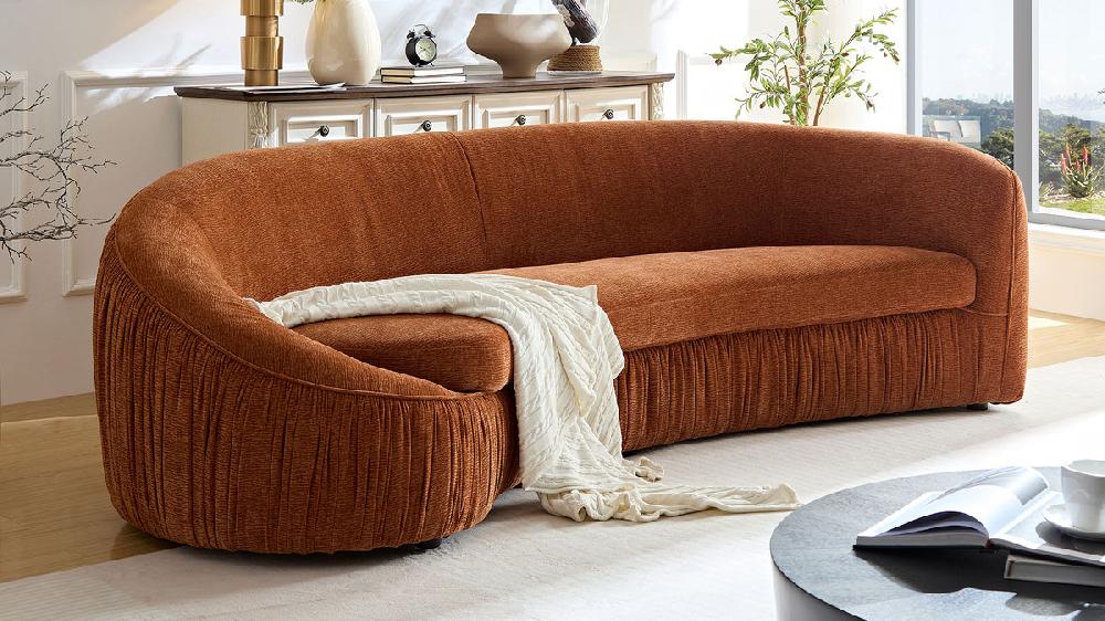Jennifer Taylor Home Atticus 92.13" Modern Curved Sofa Orange