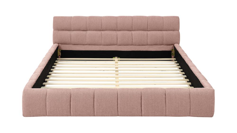 Jennifer Taylor Home Auburn Low Profile Upholstered Queen Platform Bed Chenille Pink